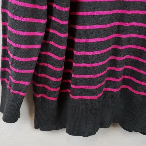 Torrid 3 Grey & Pink Polka Dot & Stripe Sweater - Picture 10 of 16